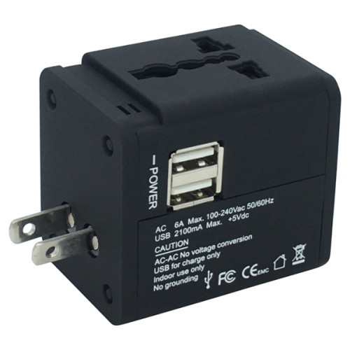 UNIVERSAL INTERNATIONAL TRAVEL AC ADAPTER WITH USB PORT