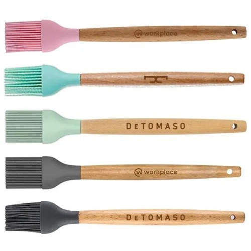 Silicone Kitchen Brush with Wooden Handle, Optional Cooking