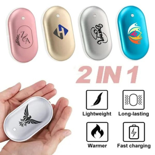 Pebble Pocket Hand Warmer Power Bank 5200mAh Double Sided