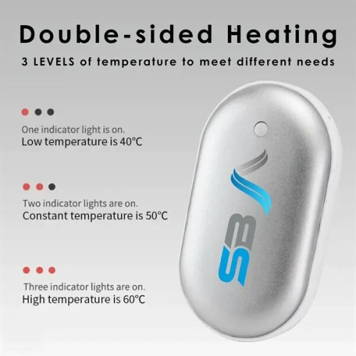 Pebble Pocket Hand Warmer Power Bank 5200mAh Double Sided