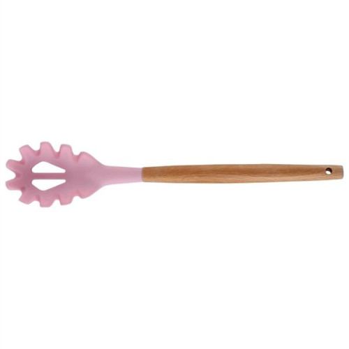 Silicone Cooking Or Serving Utensil With Wooden Handle