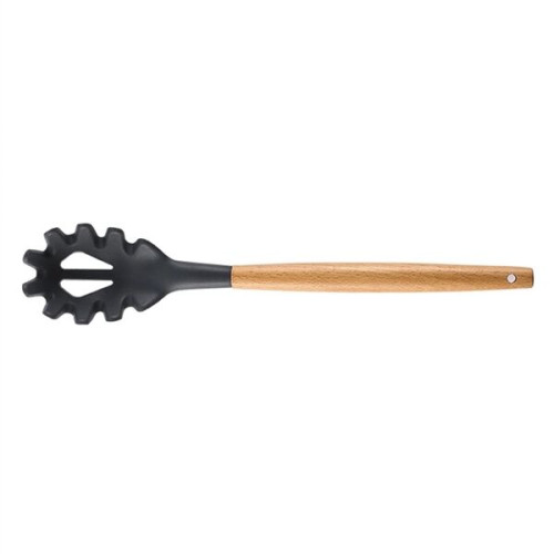 Silicone Cooking Or Serving Utensil With Wooden Handle