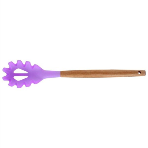 Silicone Cooking Or Serving Utensil With Wooden Handle