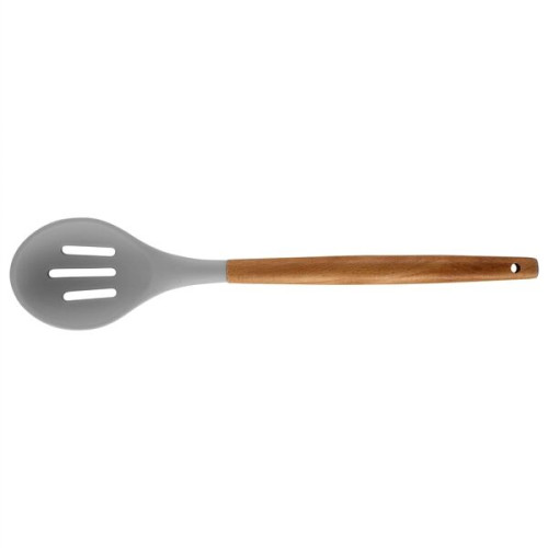 Silicone Cooking Or Serving Utensil With Wooden Handle