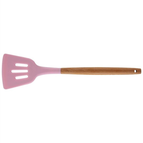 Silicone Cooking Or Serving Utensil With Wooden Handle