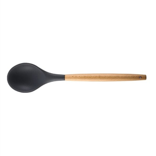 Silicone Cooking Or Serving Utensil With Wooden Handle
