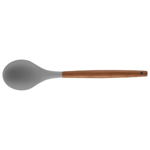 Silicone Cooking Or Serving Utensil With Wooden Handle