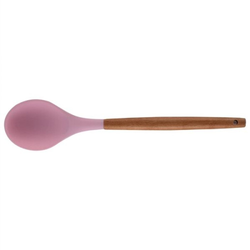 Silicone Cooking Or Serving Utensil With Wooden Handle