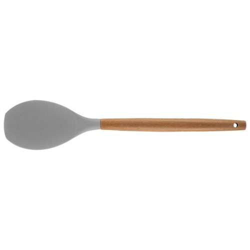 Silicone Cooking Or Serving Utensil With Wooden Handle
