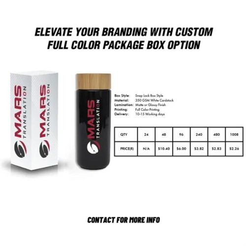 Imari 10 OZ Double Wall Ceramic Mug With Bamboo Lid