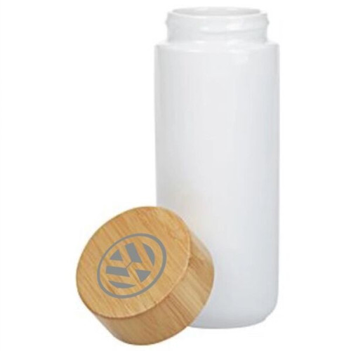 Imari 10 OZ Double Wall Ceramic Mug With Bamboo Lid