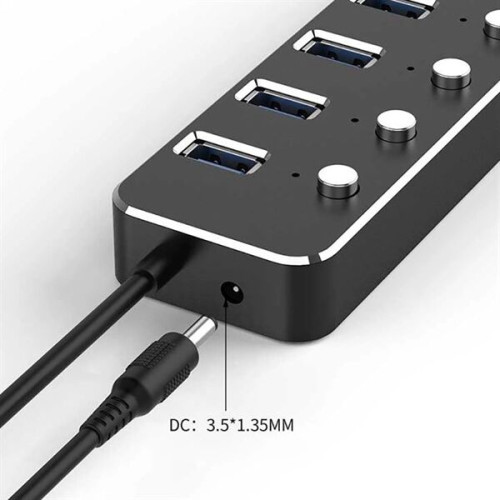 USB 3.0 Hub Aluminum 4 Ports Individual Power Control