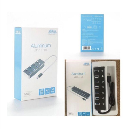 USB 3.0 Hub Aluminum 4 Ports Individual Power Control