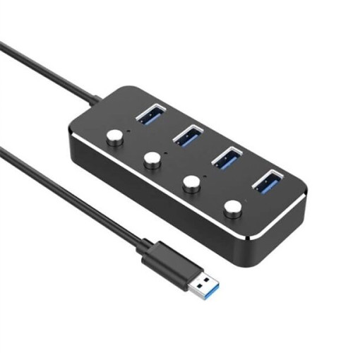 USB 3.0 Hub Aluminum 4 Ports Individual Power Control