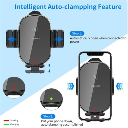 15W Fast Auto Sensing Car Wireless Charger Phone Mount With