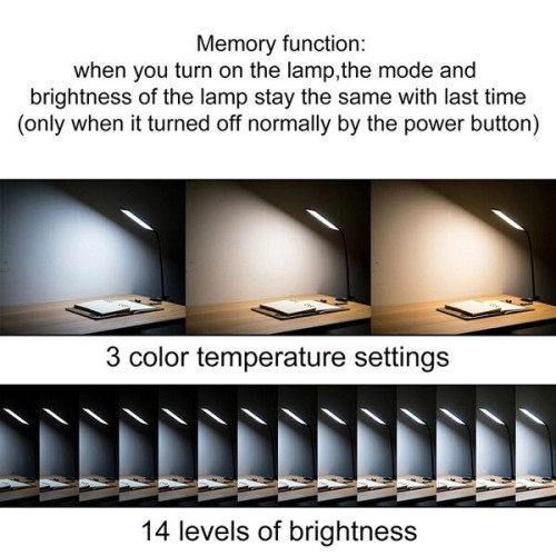 Clip LED Reading Lamp with 3 Color Temperatures