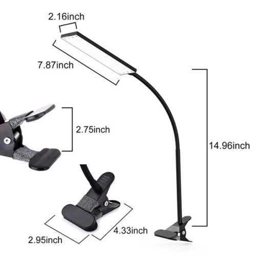 Clip LED Reading Lamp with 3 Color Temperatures