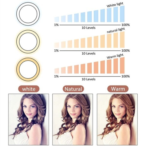 10" Selfie Ring Light With Tripod Stand & Cell Phone Holder