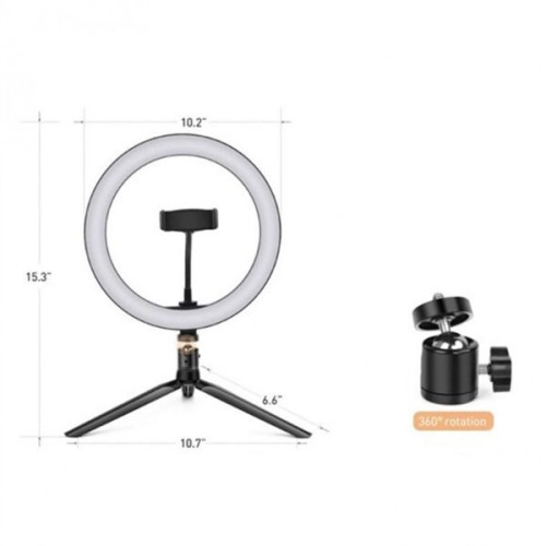 10" Selfie Ring Light With Tripod Stand & Cell Phone Holder
