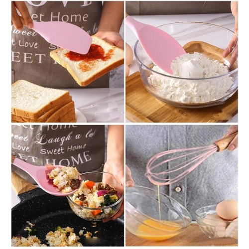 13pcs Silicone Cooking Utensils Set with Wooden Handles