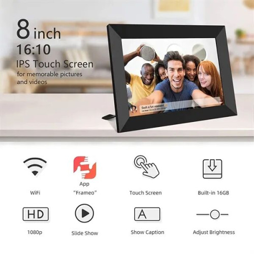 8" Smart Wi-Fi Digital Photo Frame Share Images & Videos Any