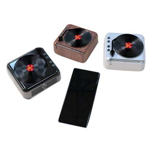 SonicWave Retro Record Player Shaped Bluetooth Speaker