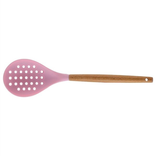 Silicone Cooking Or Serving Utensil With Wooden Handle