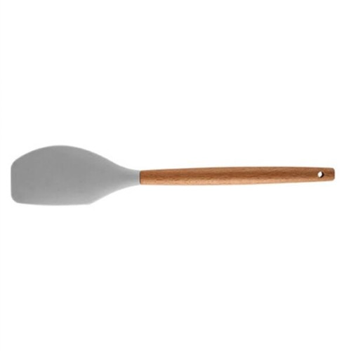Silicone Cooking Or Serving Utensil With Wooden Handle