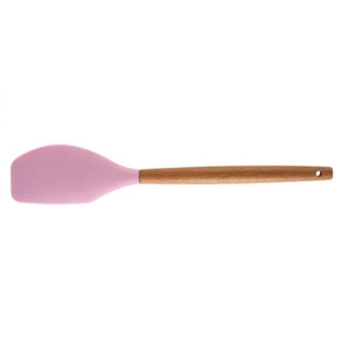 Silicone Cooking Or Serving Utensil With Wooden Handle