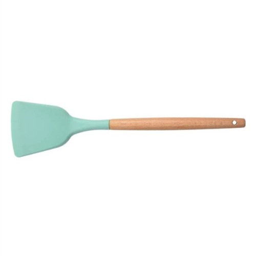 Silicone Cooking Or Serving Utensil With Wooden Handle