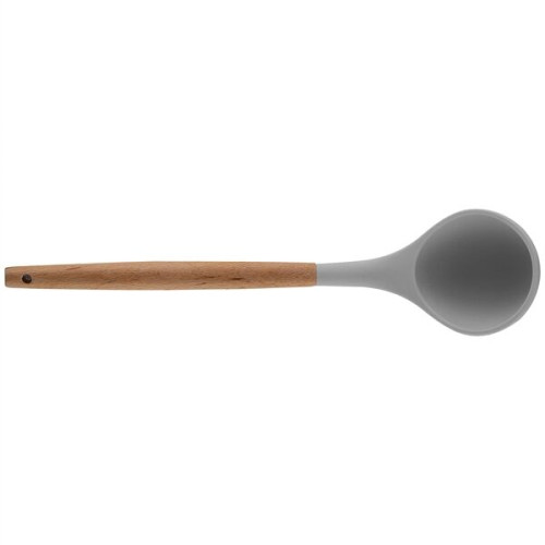 Silicone Cooking Or Serving Utensil With Wooden Handle