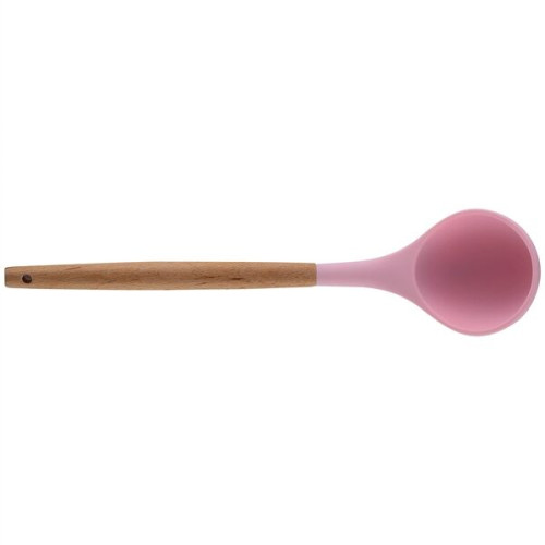 Silicone Cooking Or Serving Utensil With Wooden Handle