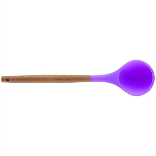 Silicone Cooking Or Serving Utensil With Wooden Handle