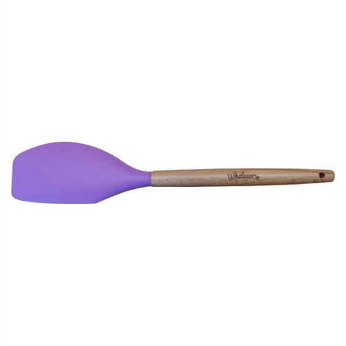 Silicone Cooking Or Serving Utensil With Wooden Handle
