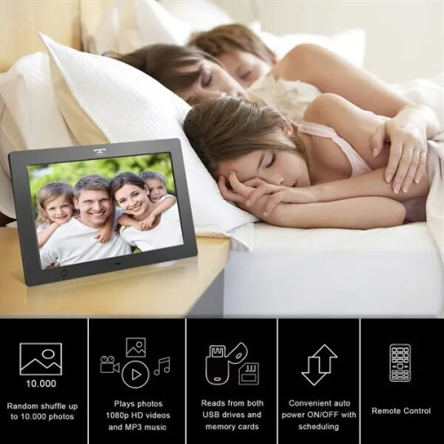 Memoria Digital Picture Frame 10.1" Screen Playing Slide
