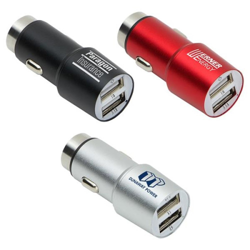 Dual Port Aluminum USB Car Charger - 3.1A