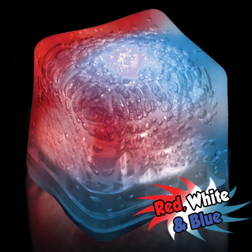 Red White & Blue Light Up Premium LitedIce Brand Ice Cube