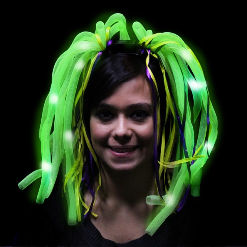 Mardi Gras Diva Dreads (TM) LED Light Up Costume Headband