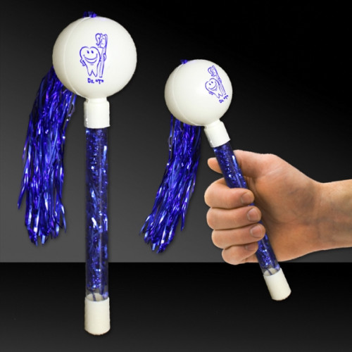 9" Blue Tinsel Maraca