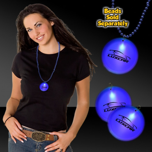 Blue 2" Lighted Badges with attached J-Hook medallion