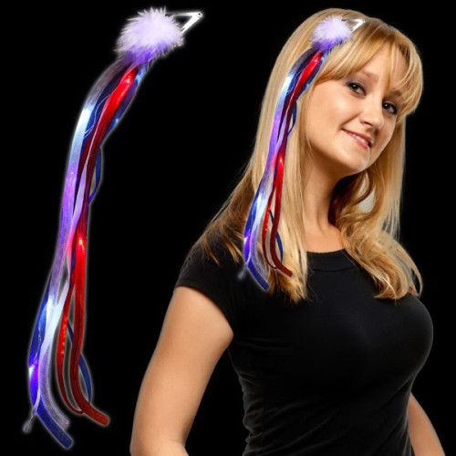 Patriotic LED Light Up  Ribbon Fascinator