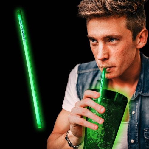 Green Supreme Glow 9" Straws