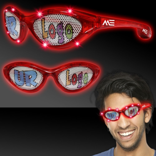 Red Custom LED Billboard Sunglasses