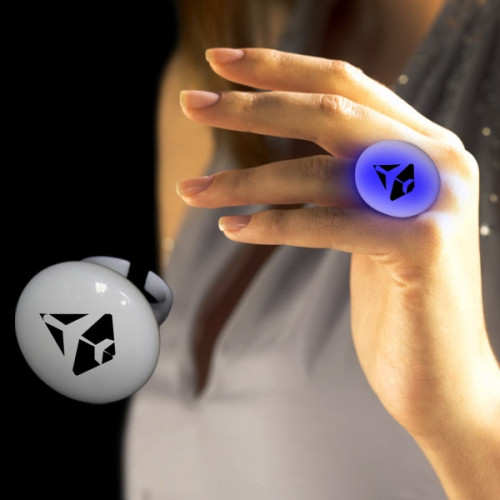 Blue LED Light Up Glow Button Ring