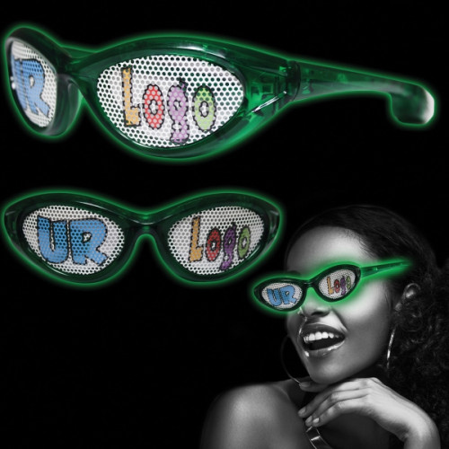 Green Custom LED Billboard Sunglasses