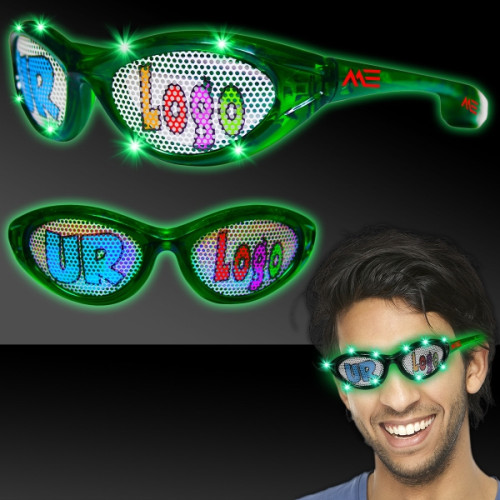 Green Custom LED Billboard Sunglasses