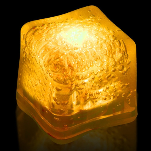 Yellow Light Up Premium LitedIce Brand Ice Cube, Blank