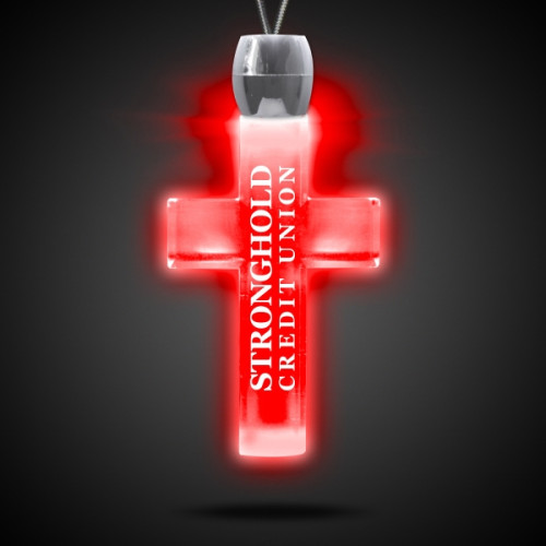 Cross Red Light-Up Acrylic Pendant Necklace