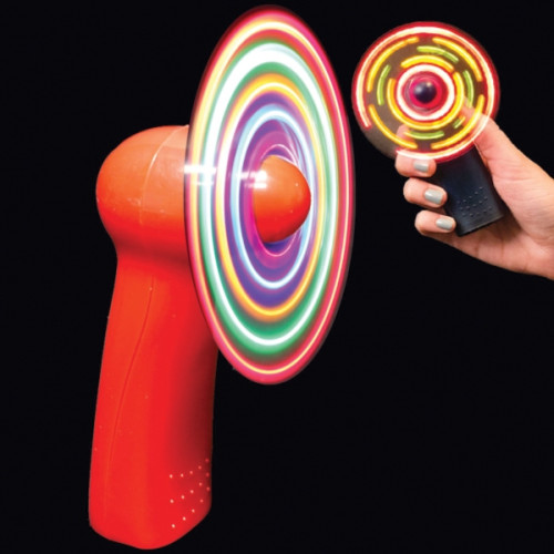 Red Handheld MultiColor LED Glow Light Up Fan