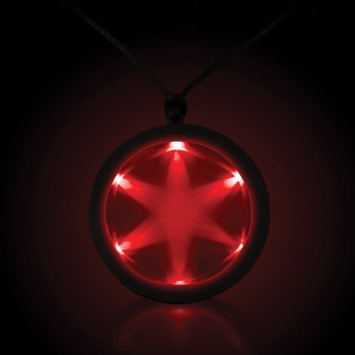 Red 2 1/4" Fusion LED Glow Light Up Badge with Necklace